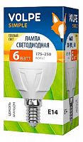 Лампа светодиодная Volpe Шарн (G45) 6W/WW/E14/FR/S 6Вт 220В Е14 2700К картинка 